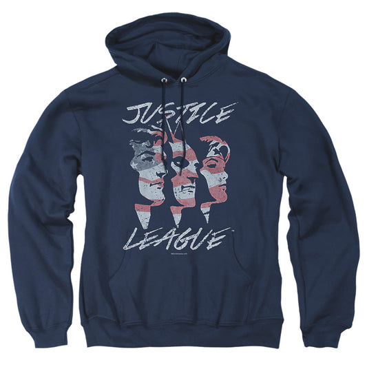 Justice League Of America Justice For America Mens Hoodie Navy