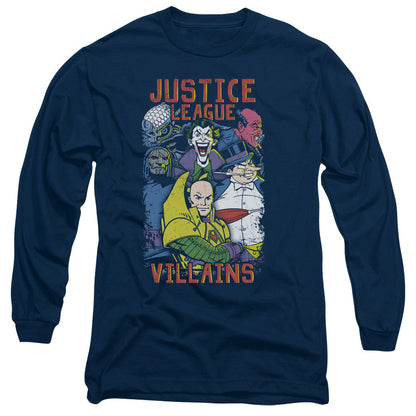 Jla Justice For America Mens Long Sleeve Shirt Navy Officially Licensed