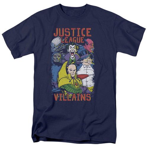 Justice League Villians Mens T Shirt Navy Blue