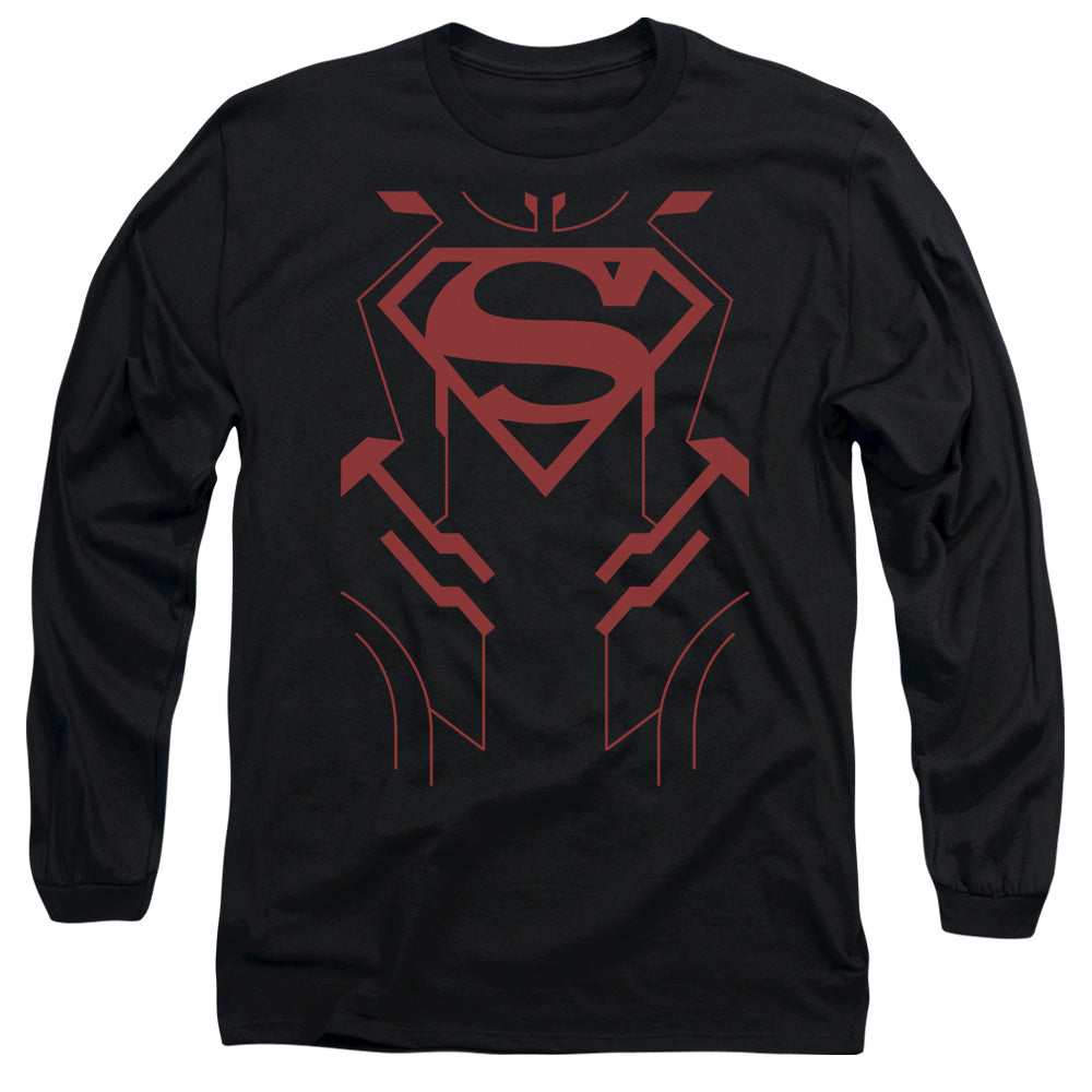 Justice League Superboy Mens Long Sleeve Shirt Black