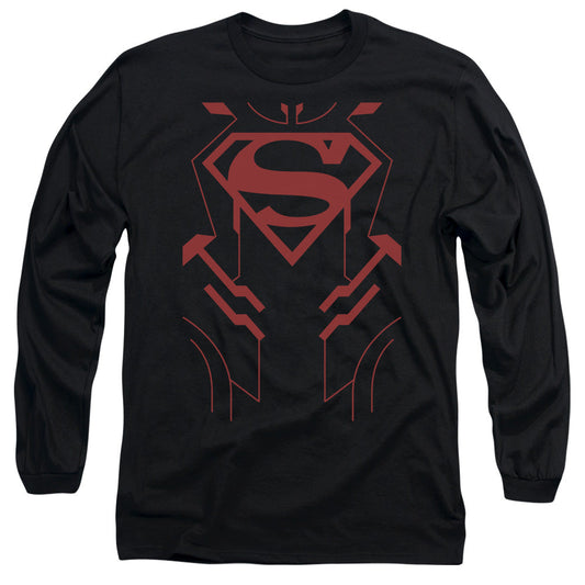 Justice League Superboy Mens Long Sleeve Shirt Black