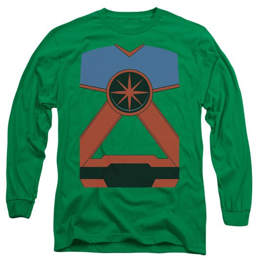 Jla Martian Mh Mens Long Sleeve Shirt Kelly Green Officially Licensed
