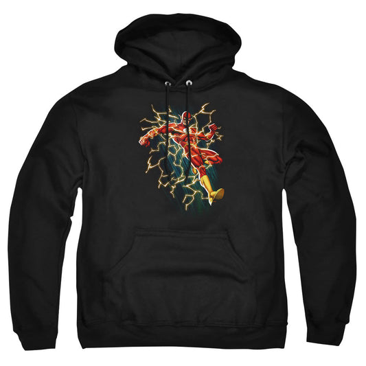Justice League Of America Flash Symbol Knockout Mens Hoodie Black