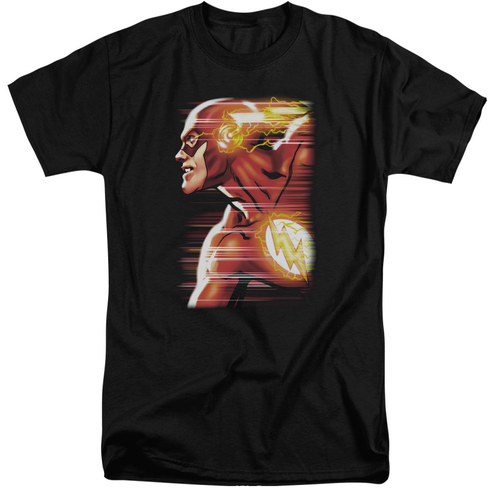 Justice League Speed Head Mens Tall T Shirt Black