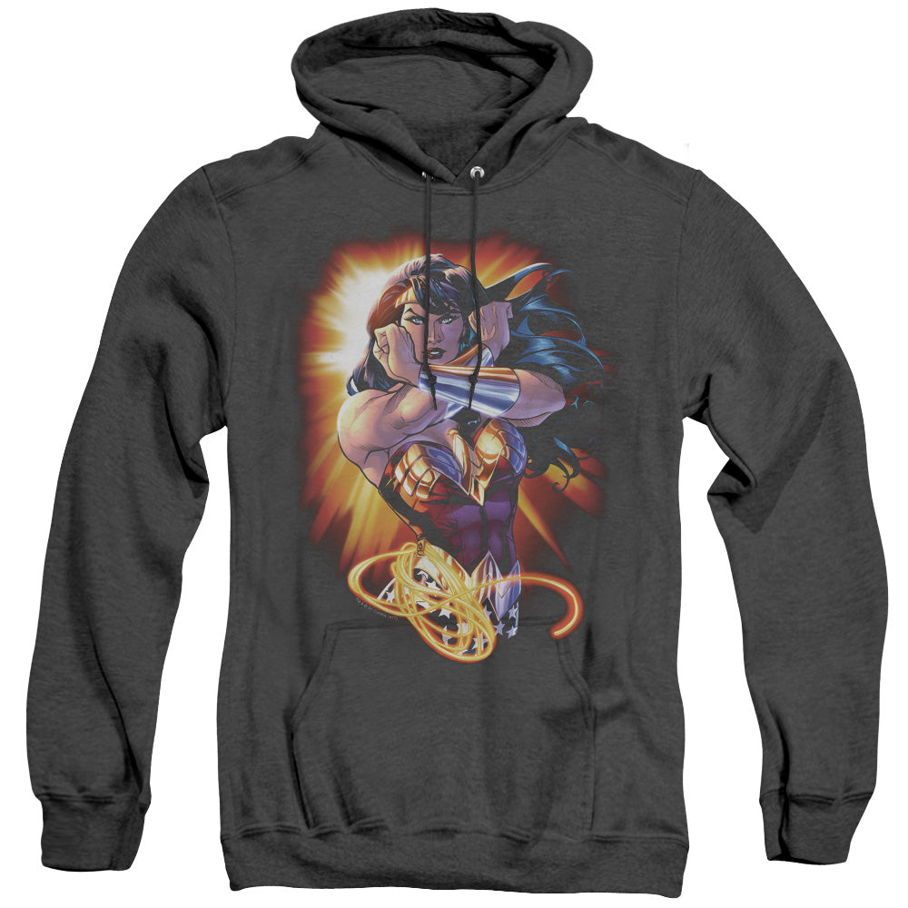 Justice League Of America Wonder Rays Heather Mens Hoodie Black