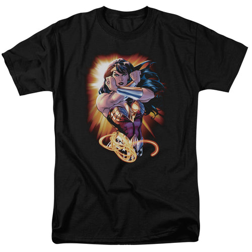 Justice League Wonder Rays Mens T Shirt Black