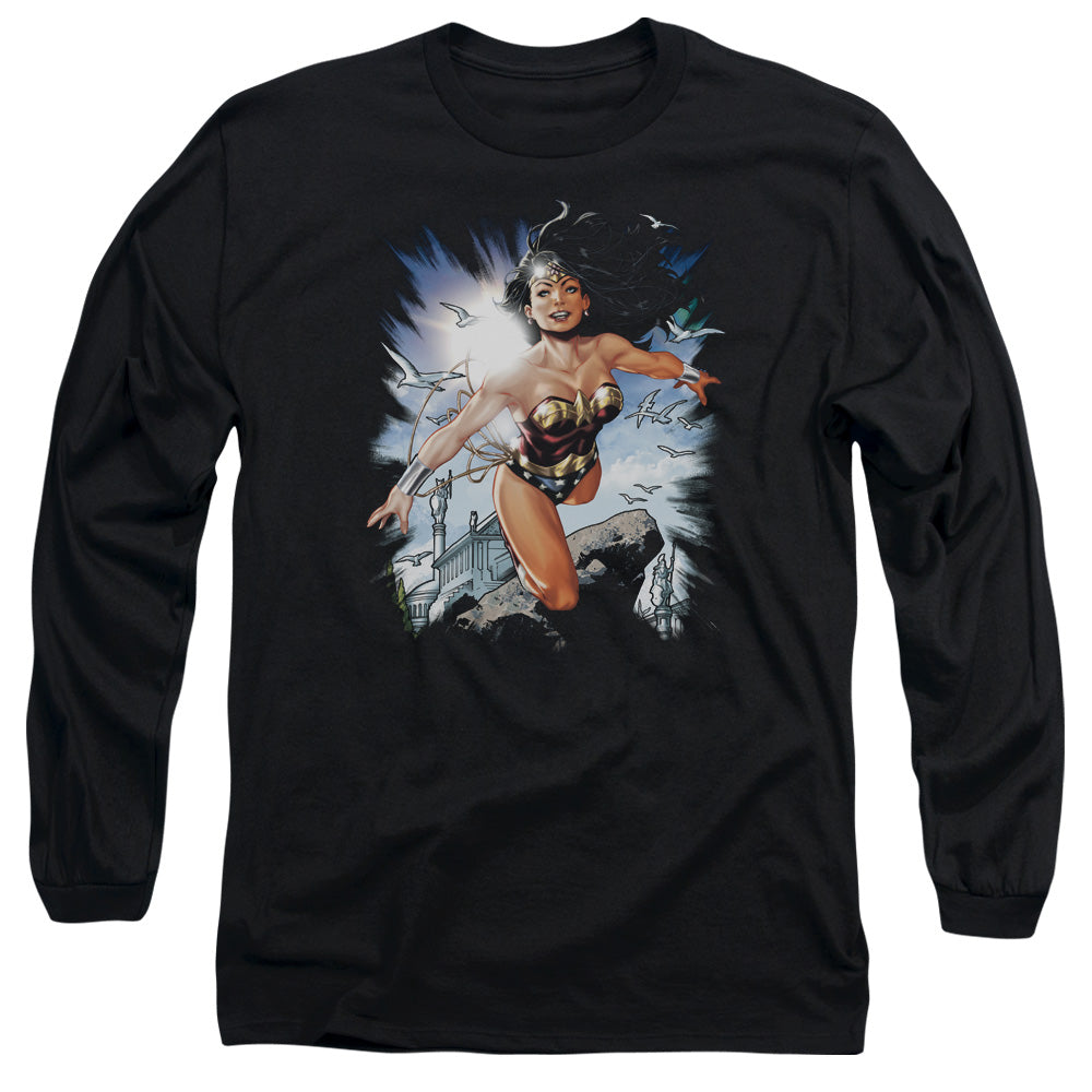 Justice League of Themyscira Mens Long Sleeve Shirt Black