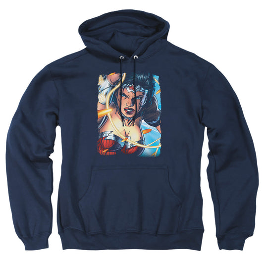 Justice League Of America Scowl Mens Hoodie Navy