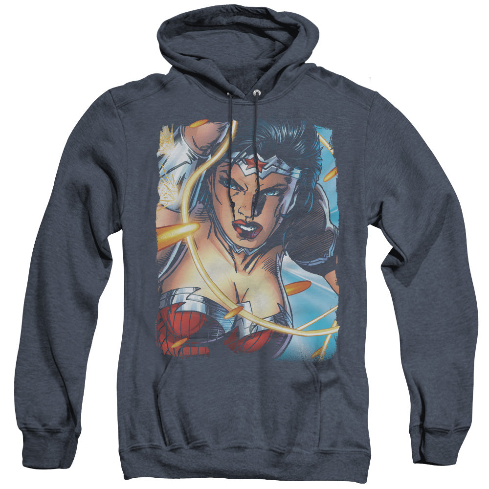 Justice League Of America Scowl Heather Mens Hoodie Navy