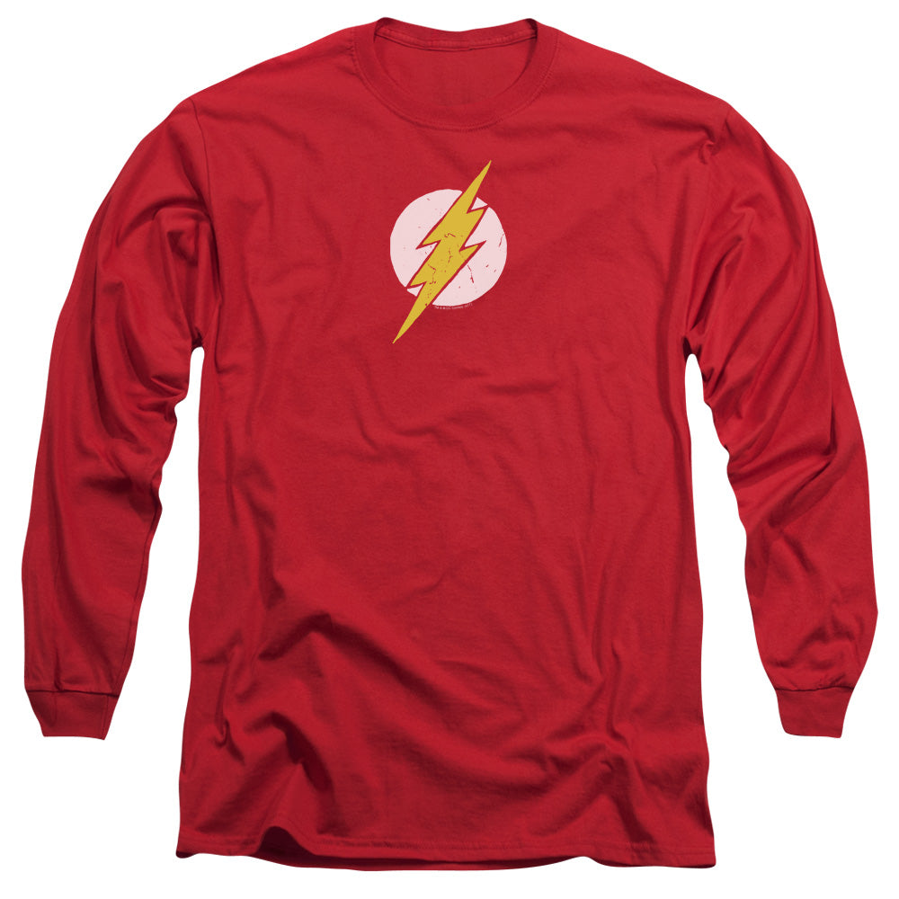 Jla Rough Flash Mens Long Sleeve Shirt Red Officially Licensed