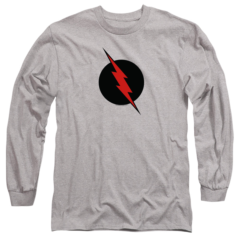 Jla Reverse Flash Mens Long Sleeve Shirt Athletic Heather Officially Licensed