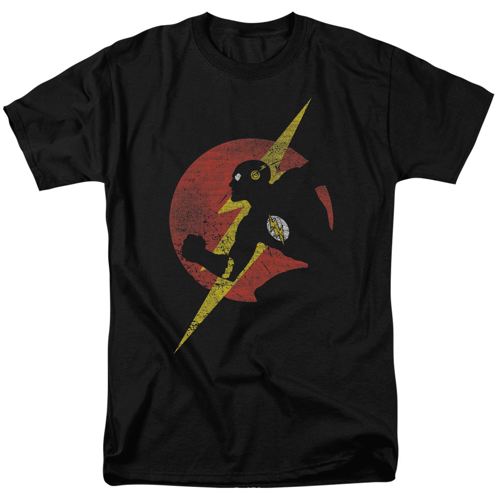 Justice League Of America Flash Symbol Knockout Mens T Shirt Black