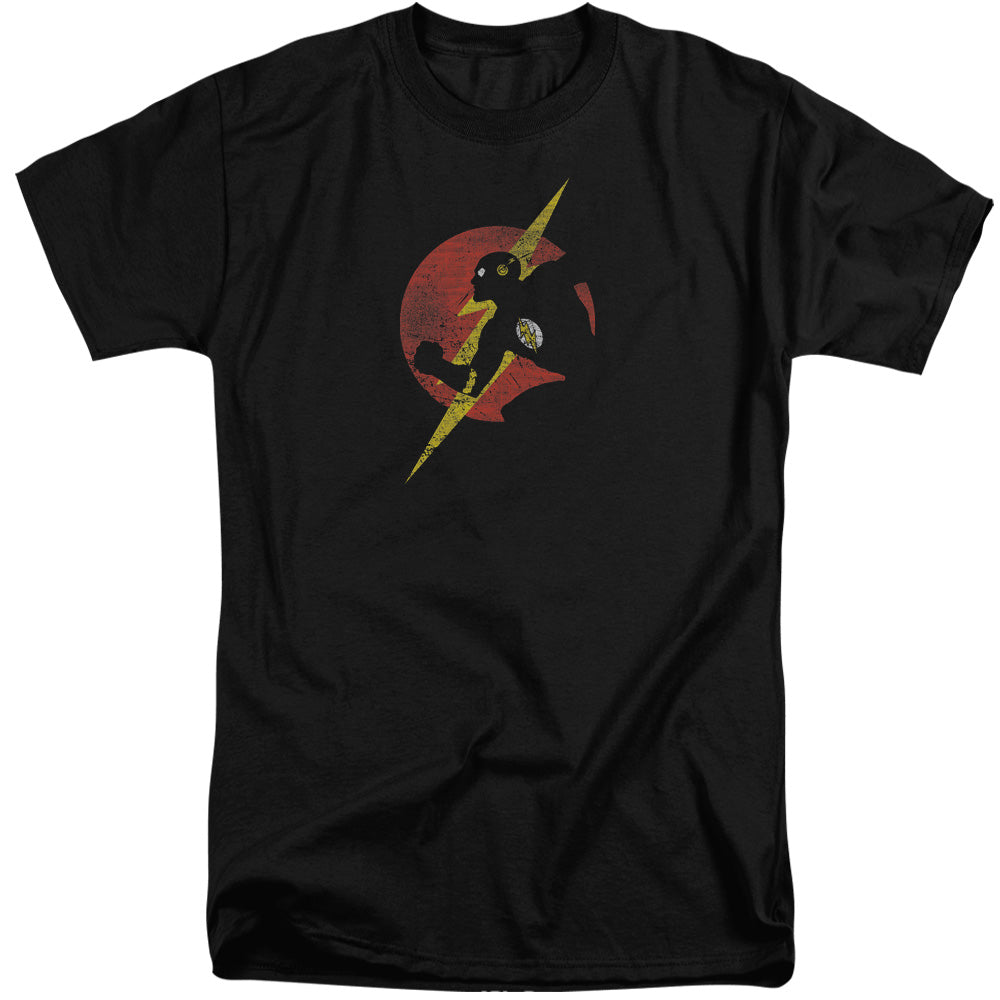 Justice League Flash Symbol Knockout Mens Tall T Shirt Black