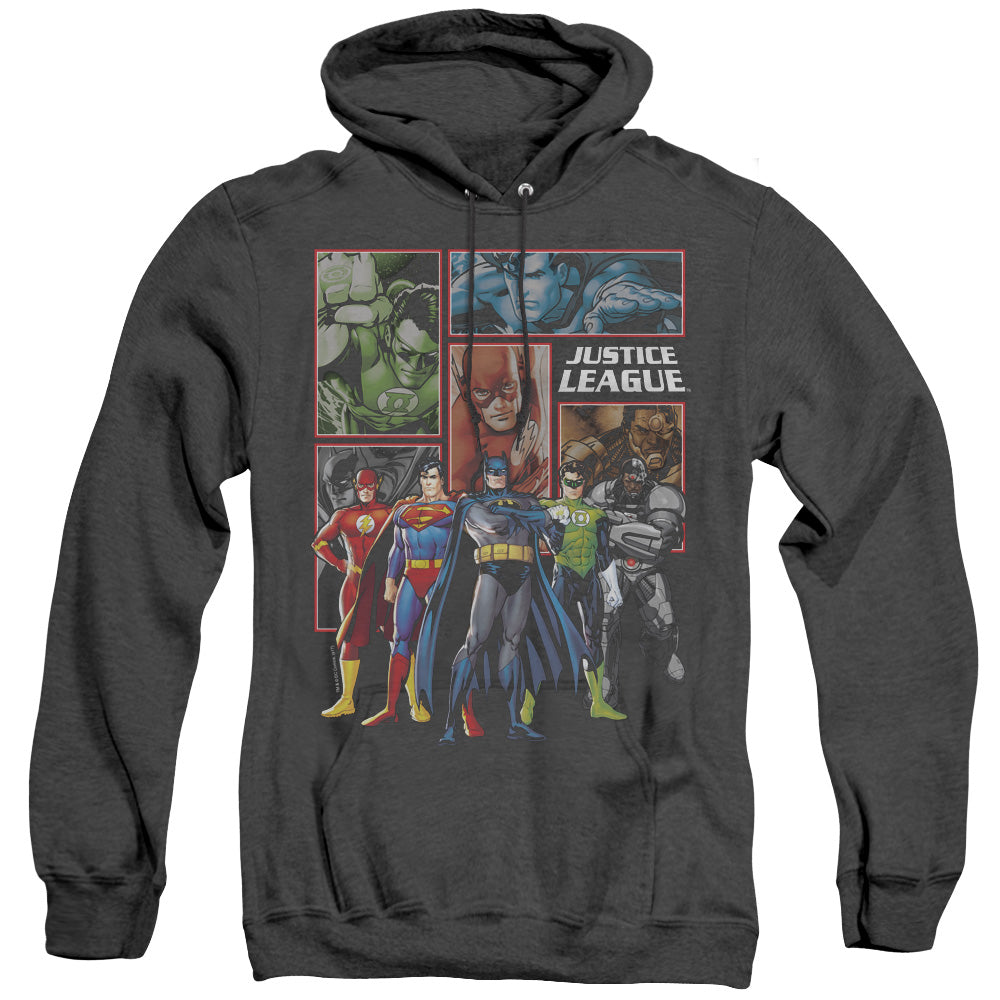 Justice League New Justice League Panels Heather Mens Hoodie Black