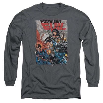 Jla Crime Syndicate Mens Long Sleeve Shirt Charcoal Officially Licensed