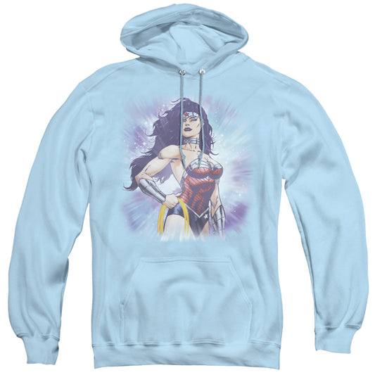Justice League Warrior Mens Hoodie Light Blue