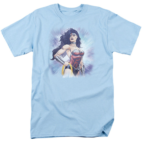 Justice League Of America Warrior Mens T Shirt Light Blue
