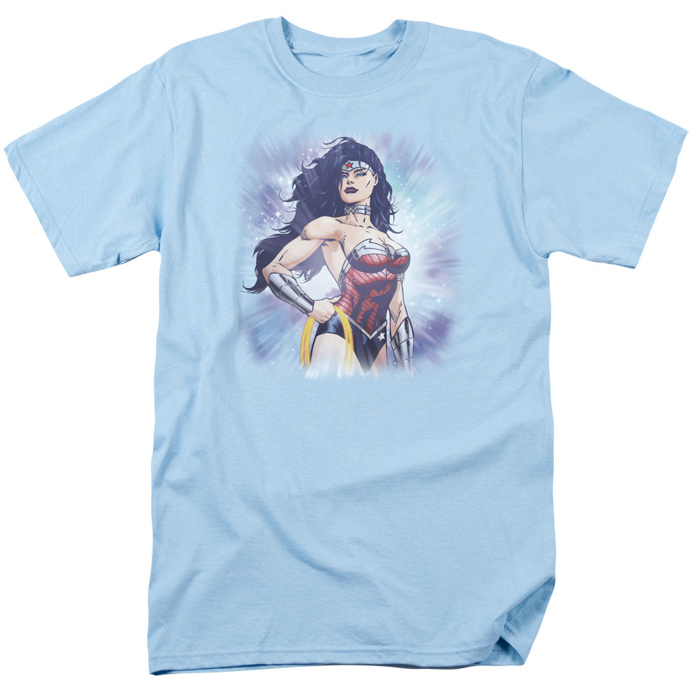 Justice League Of America Warrior Mens T Shirt Light Blue