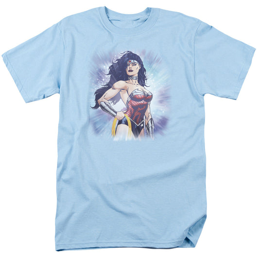 Justice League Warrior Mens T Shirt Light Blue