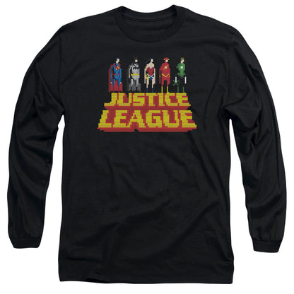 Jla Standing Above Mens Long Sleeve Shirt Black Officially Licensed