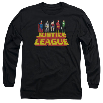 Jla Standing Above Mens Long Sleeve Shirt Black Officially Licensed