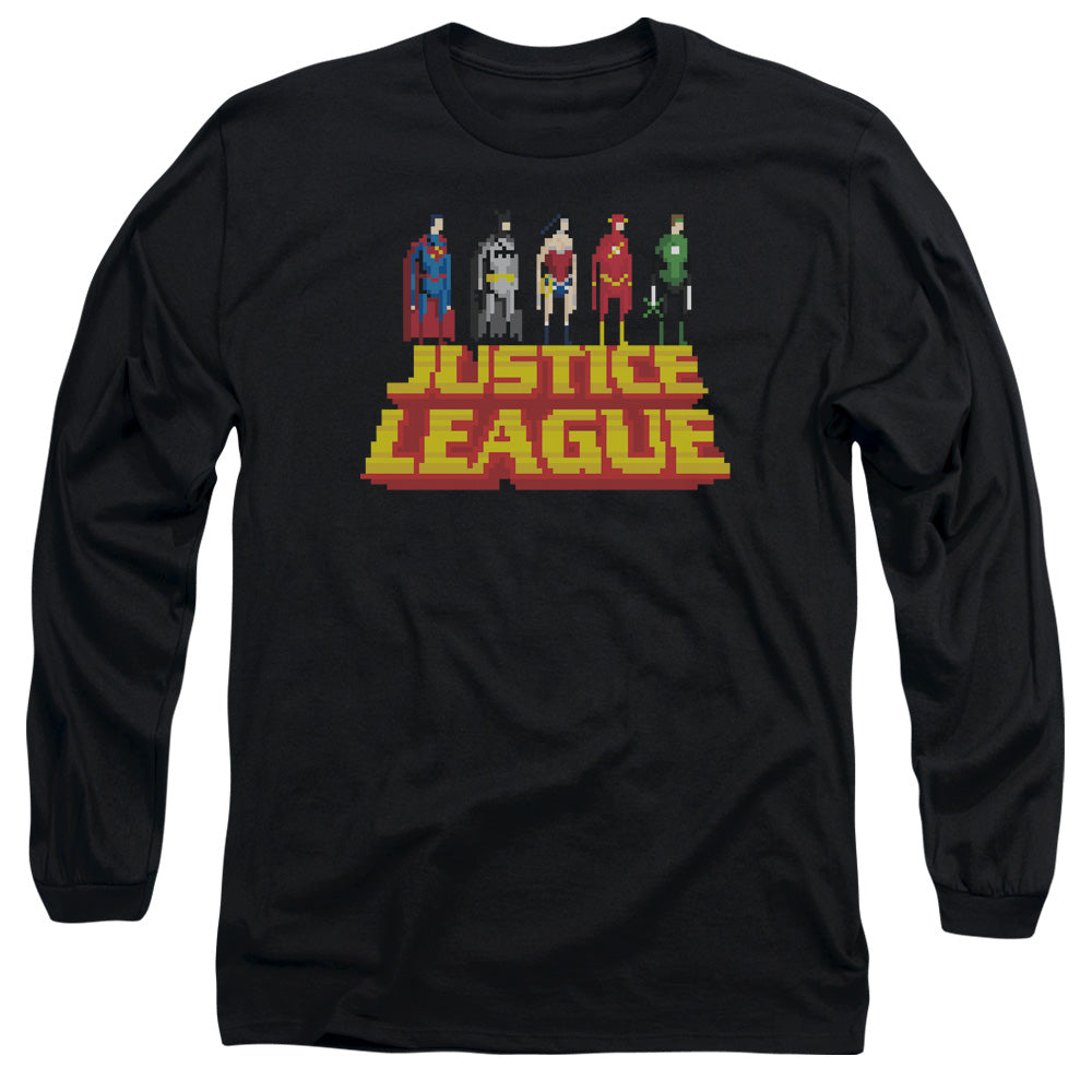 Jla Standing Above Mens Long Sleeve Shirt Black Officially Licensed