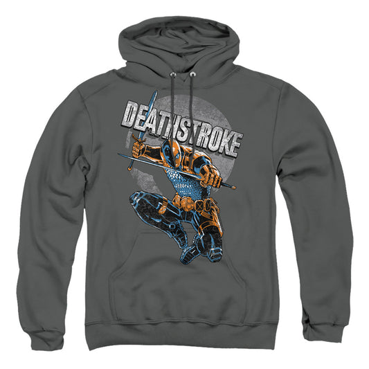Justice League Of America Deathstroke Retro Mens Hoodie Charcoal