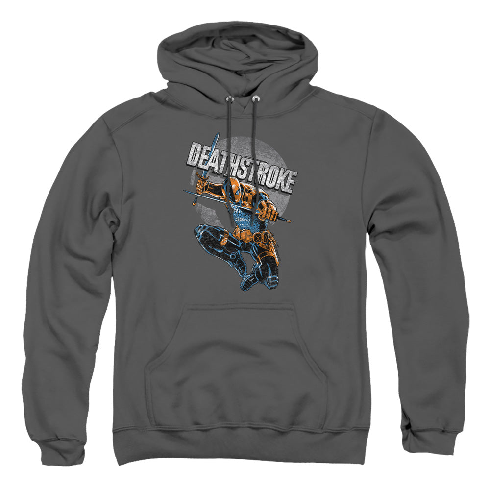 Justice League Of America Deathstroke Retro Mens Hoodie Charcoal