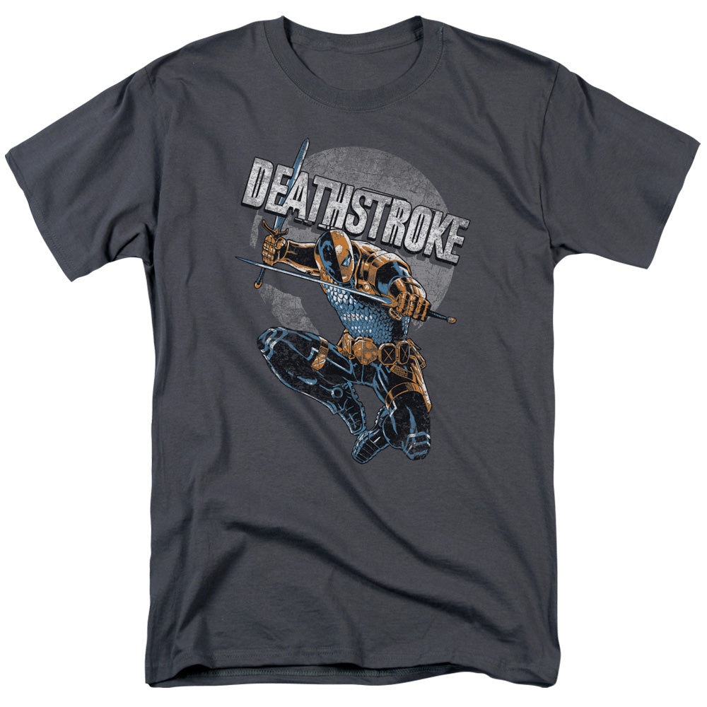 Justice League Of America Deathstroke Retro Mens T Shirt Charcoal