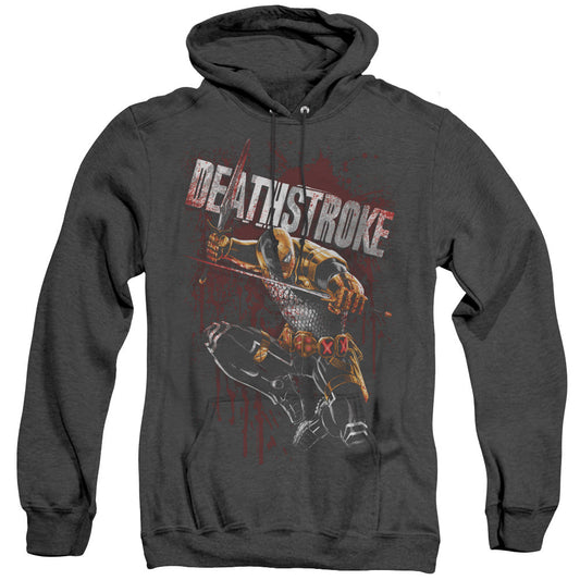 Justice League Of America Blood Splattered Heather Mens Hoodie Black