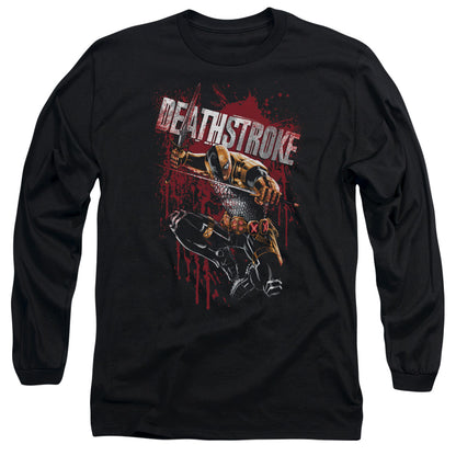 Jla Blood Splattered Mens Long Sleeve Shirt Black Officially Licensed