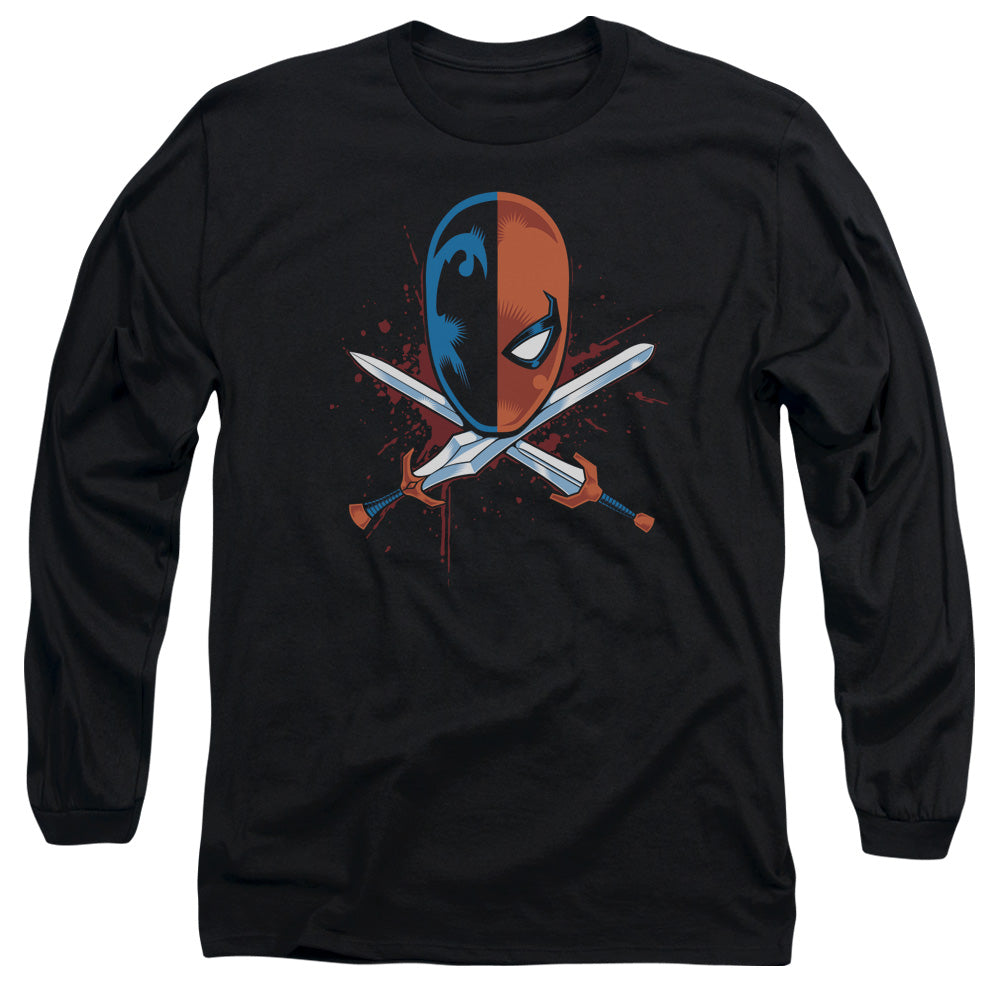 Jla Crossed Swords Mens Long Sleeve Shirt Black Officially Licensed