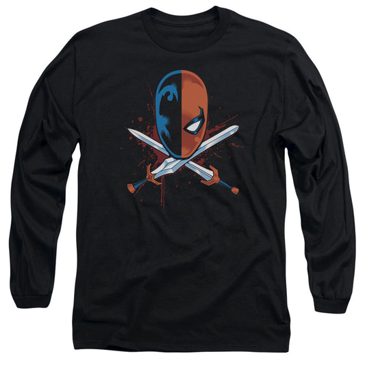Justice League Crossed Swords Mens Long Sleeve Shirt Black