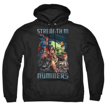 Justice League Of America Strength In Number Mens Hoodie Black