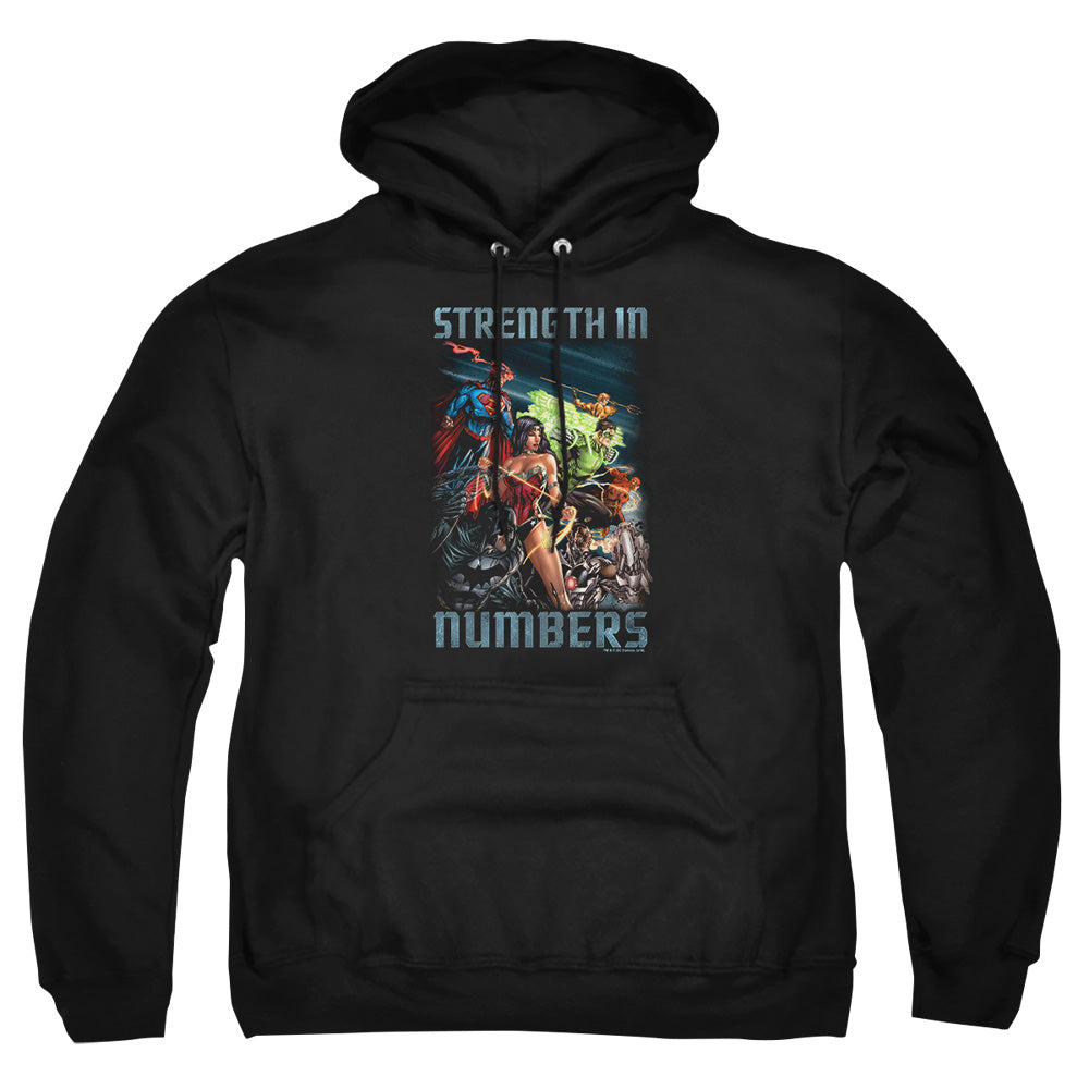 Justice League Of America Strength In Number Mens Hoodie Black