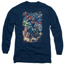 Load image into Gallery viewer, Jla Under Attack Mens Long Sleeve Shirt Navy Officially Licensed
