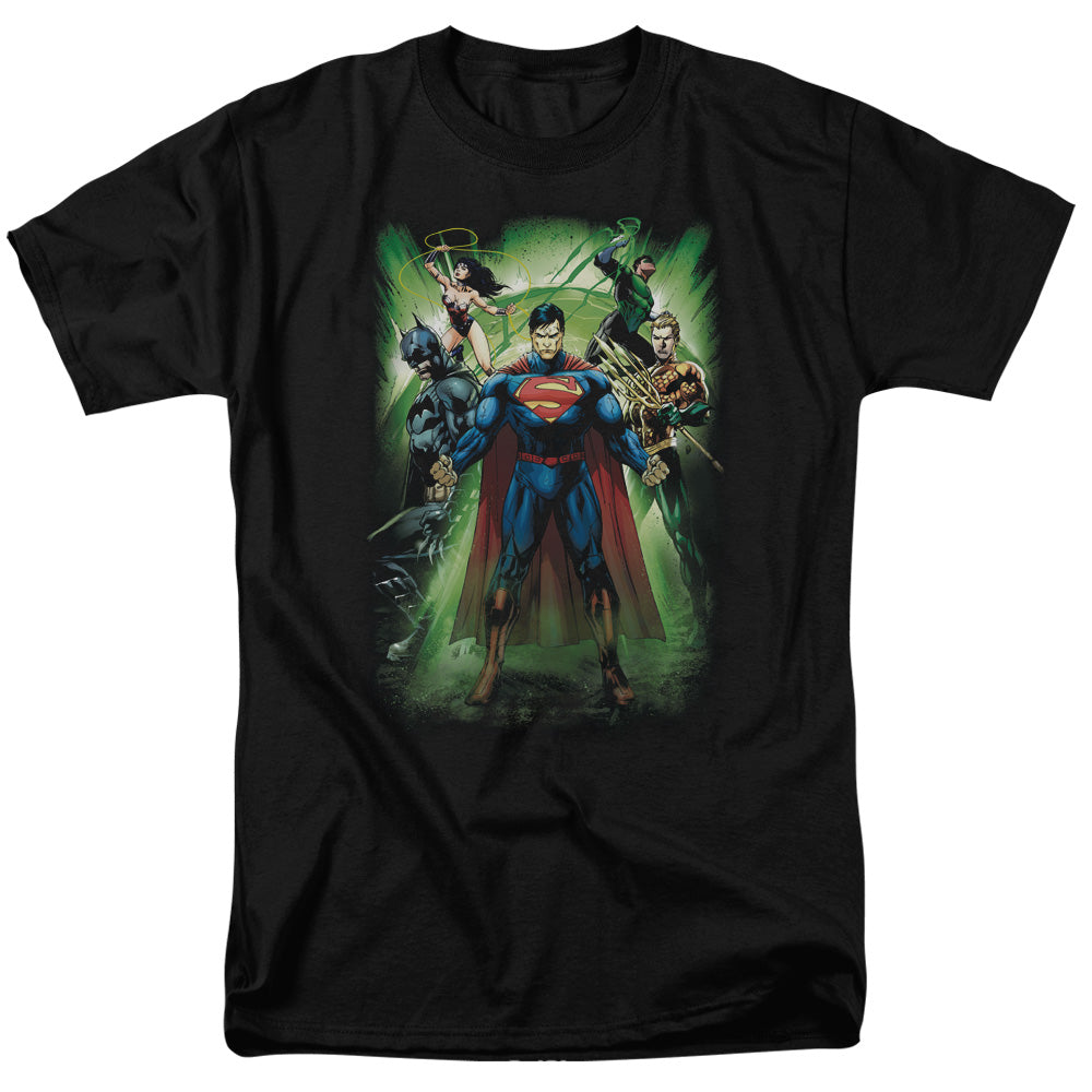 Justice League Of America Power Burst Mens T Shirt Black
