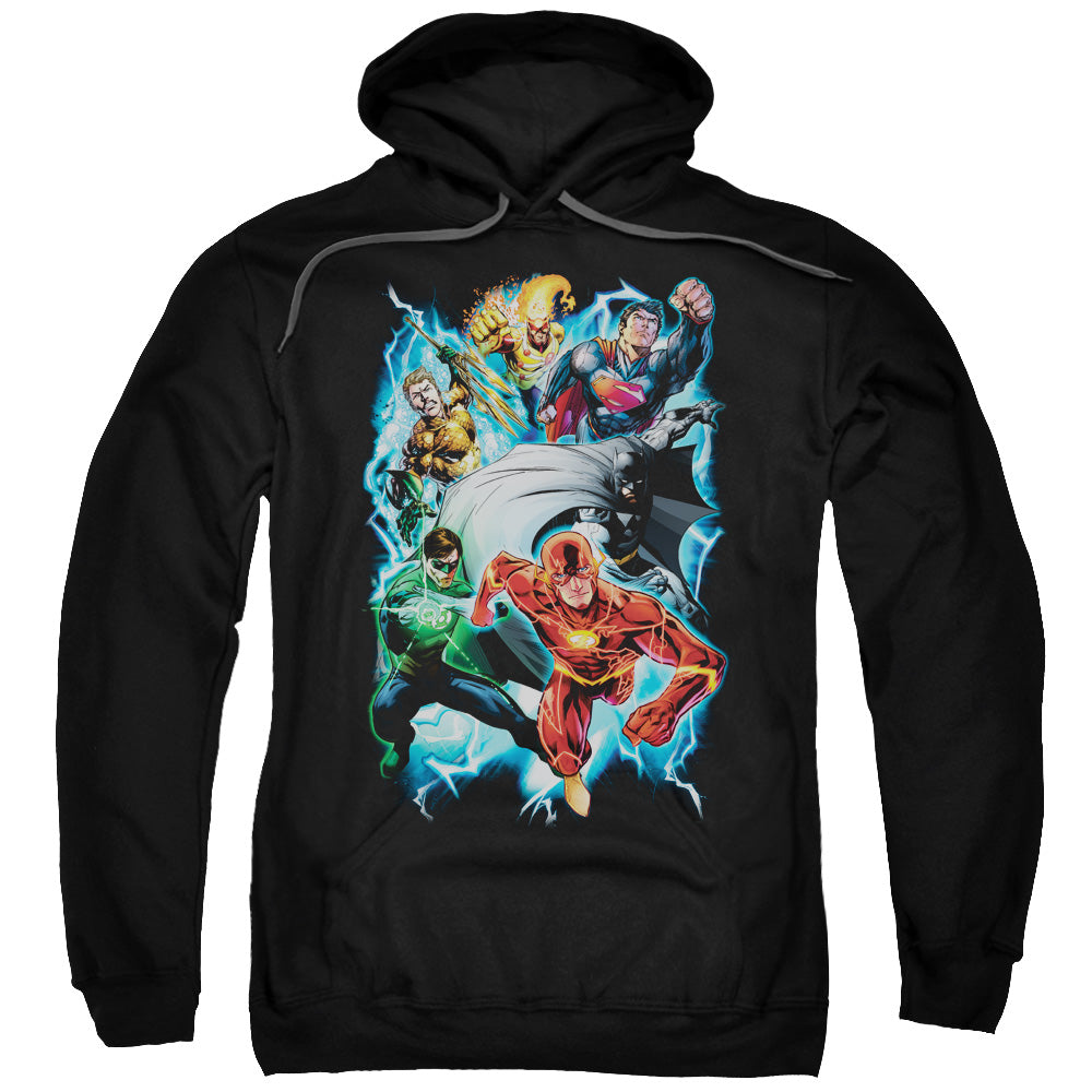 Justice League Electric Team Mens Hoodie Black