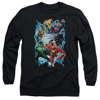 Jla Electric Team Mens Long Sleeve Shirt Black Officially Licensed