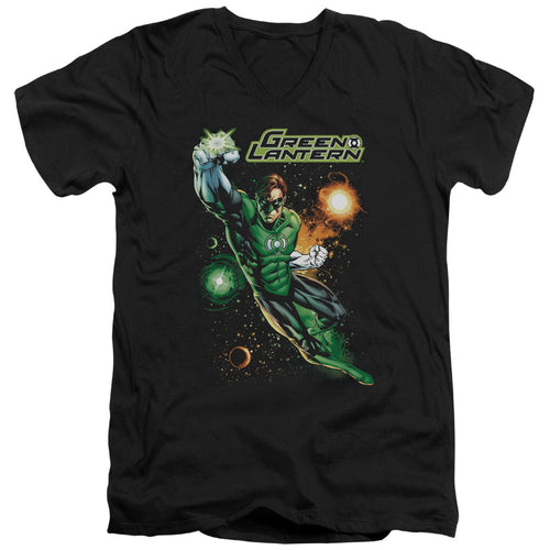 Justice League Galactic Guardian Mens Slim Fit V-Neck T Shirt Black