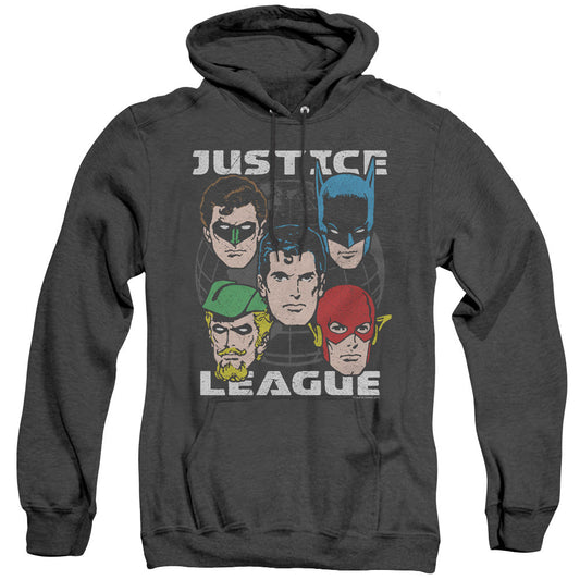 Justice League Of America Head Of States Heather Mens Hoodie Black