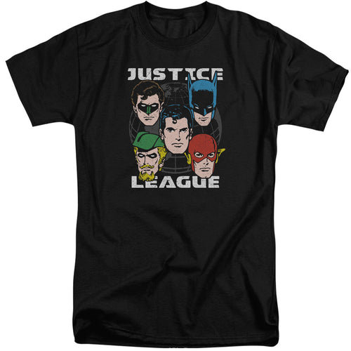 Justice League Head of States Mens Tall T Shirt Black