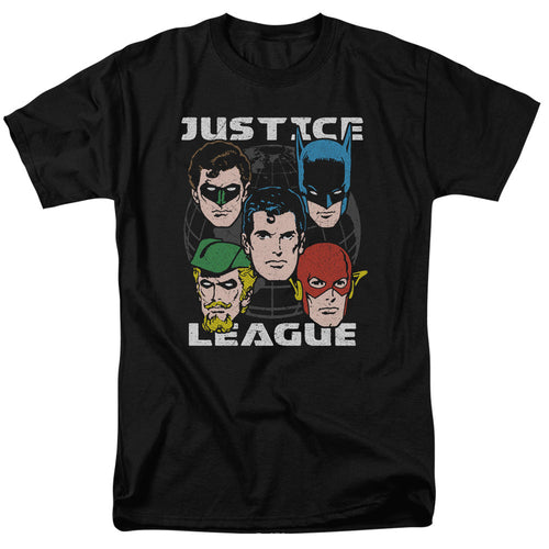 Justice League Head of States Mens T Shirt Black