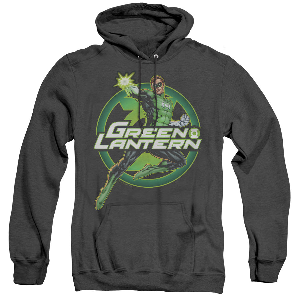 Justice League Of America Lantern Glow Heather Mens Hoodie Black