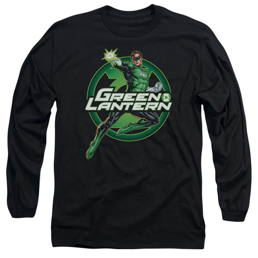 Jla Lantern Glow Mens Long Sleeve Shirt Black Officially Licensed