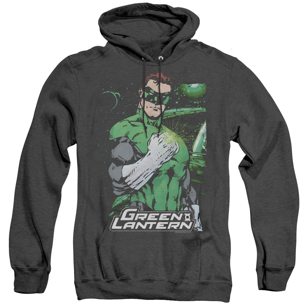 Justice League Of America Fist Flare Heather Mens Hoodie Black