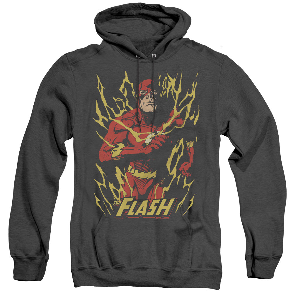 Justice League Of America Flash Flare Heather Mens Hoodie Black