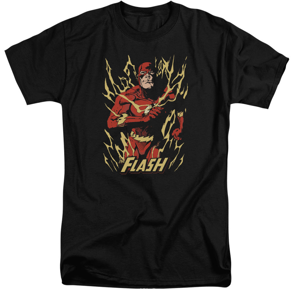 Justice League Flash Flare Mens Tall T Shirt Black