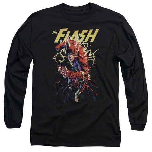 Jla Ripping Apart Mens Long Sleeve Shirt Black Officially Licensed
