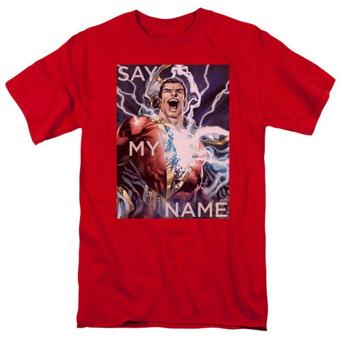 Justice League Say My Name Mens T Shirt Red